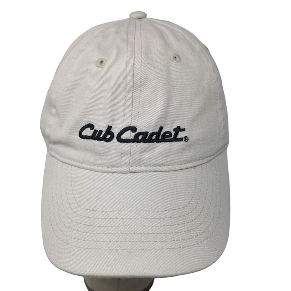 Cub Cadet Men's Strapback Hat Tan Embroidered Logo 100% Cotton Logo - Picture 1 of 11